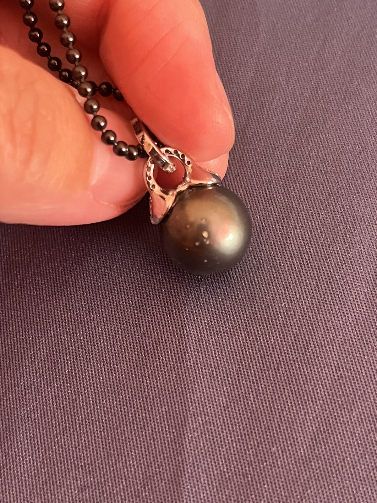 12mm Tahitian Natural South Sea Pearl Pendant Only With S925 opened clasp