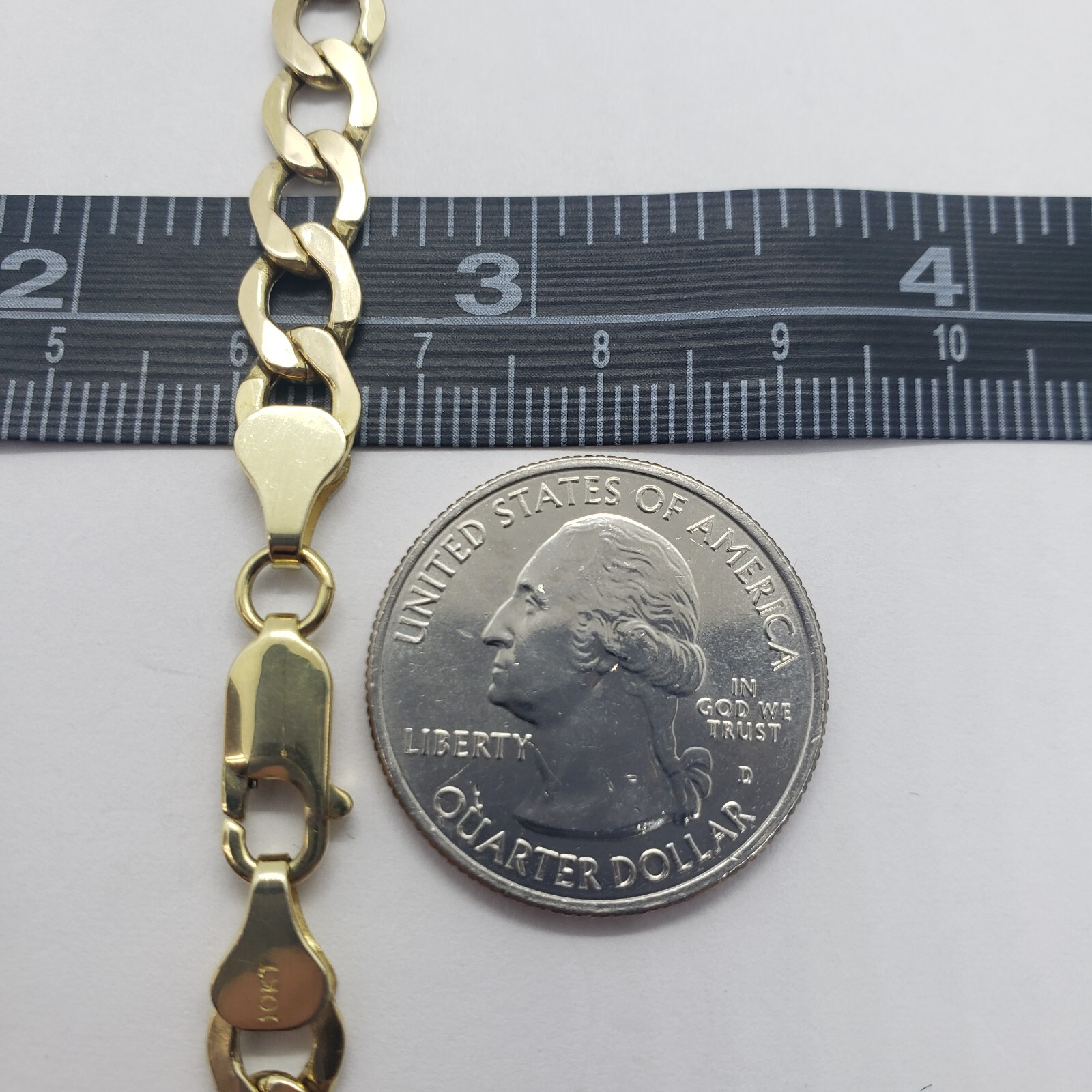 10K Yellow Gold Hollow Cuban Curb Chain Link Necklace Bracelet 5.5mm 7mm 7″~30″