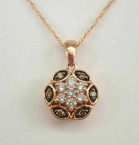 3Ct Round Cut Lab Created Diamond Womens Pendant 14k Two Tone Gold Plated Silver