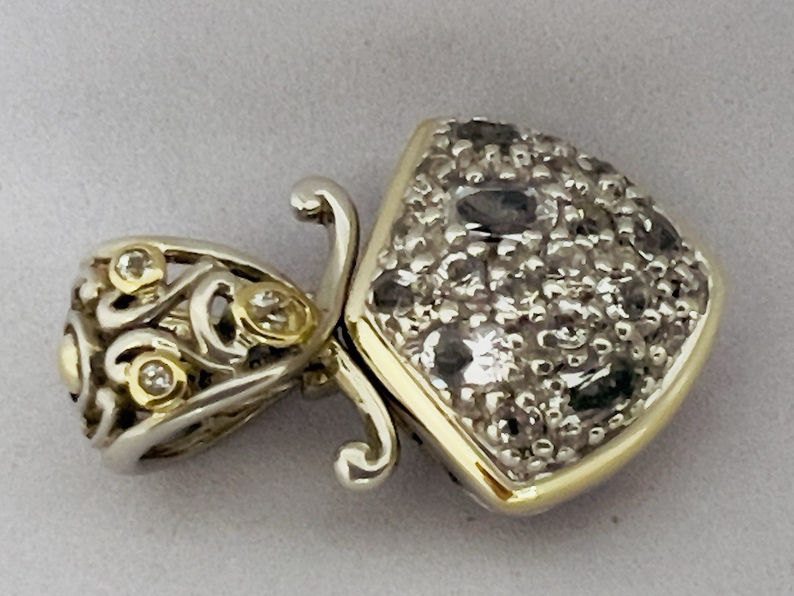 John Hardy Batu 18k Gold 925 Sterling Silver White Topaz Pendant Enhancer