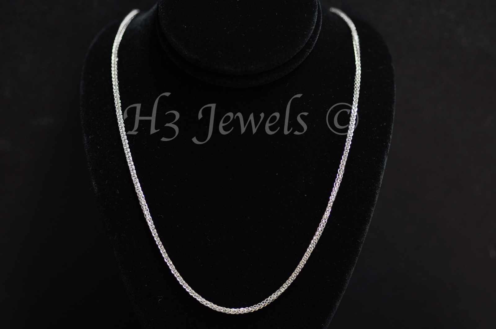 2.20 grams 14k solid white gold foxtail wheat chain necklace 16 inches #3525