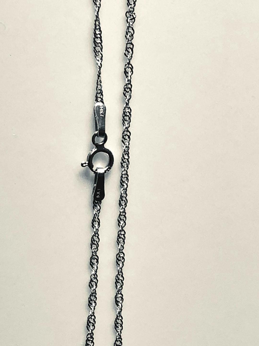 14K Solid White Gold Singapore Chain W:1.2 MM Length: 16″ (40 CM) SN-025W-5