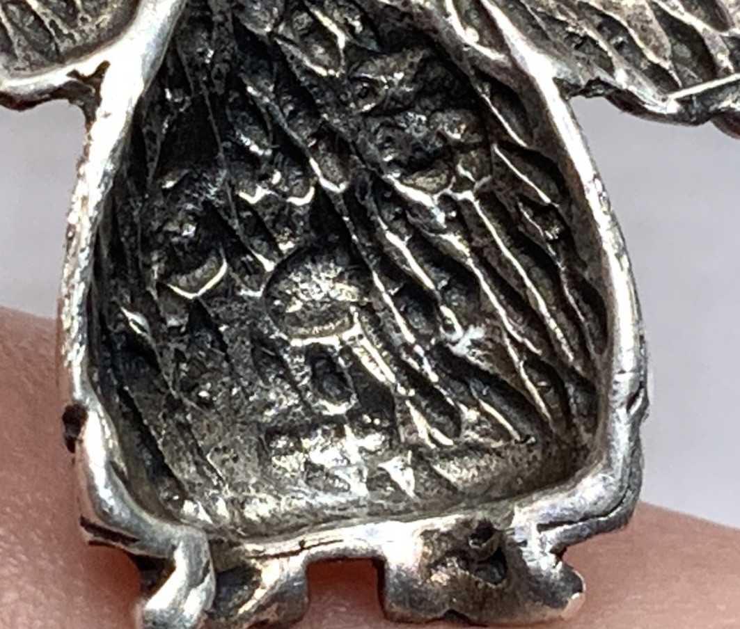 Vintage Sterling Silver 925 Cowgirl Guardian Angel Drop Charm Pendant