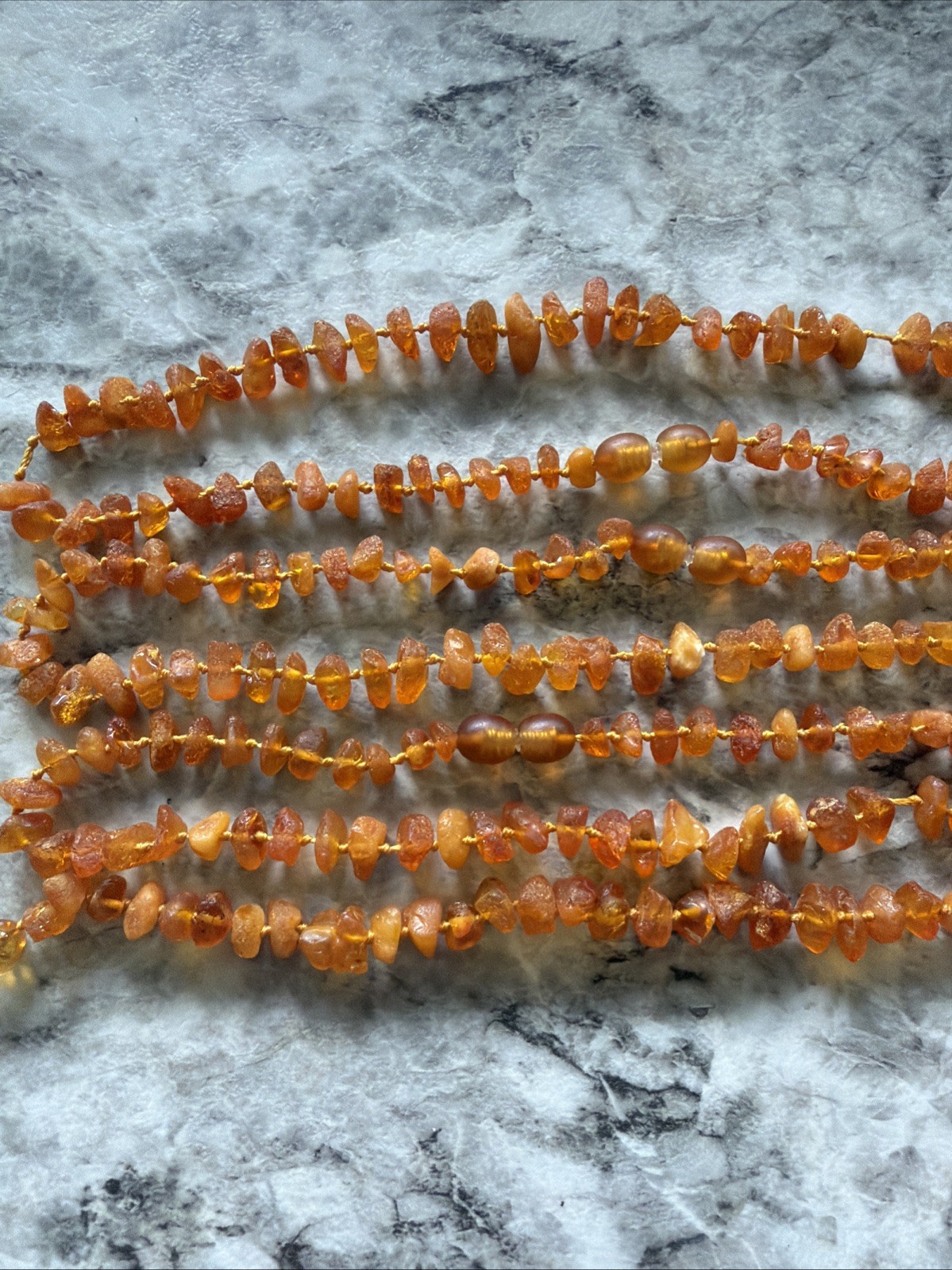 Natural Baltic Amber Chip Necklace, Set Of 4 13-14”