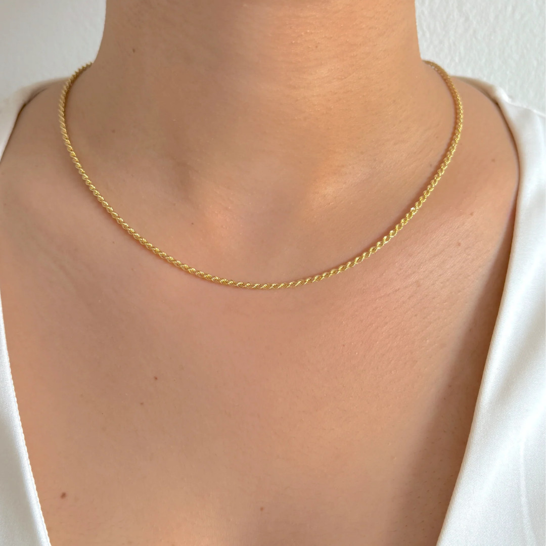10K Solid Yellow Gold Necklace Gold Rope Chain 16″ 18″ 20″ 22″ 24″ 26″ 28″ 30″