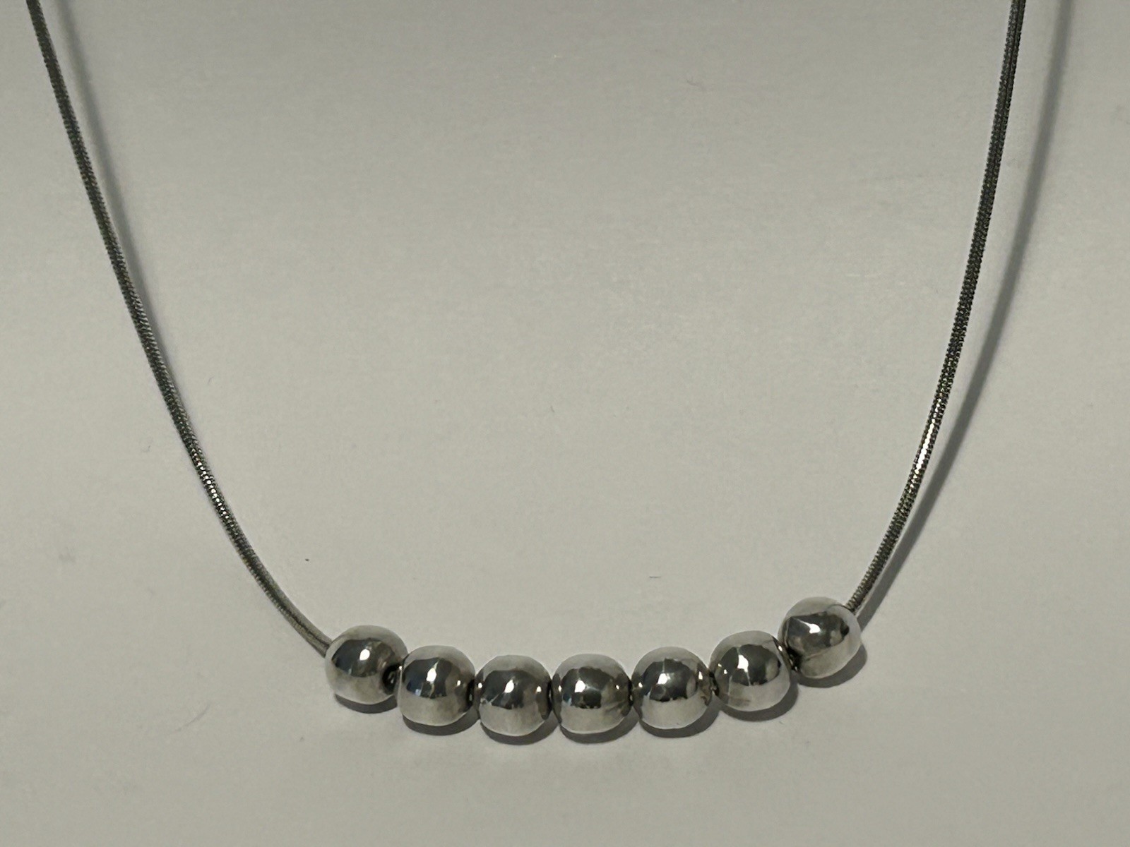 Vintage Sterling Silver Ball Bead 18” Necklace. Italy (7.63g) Full HM.