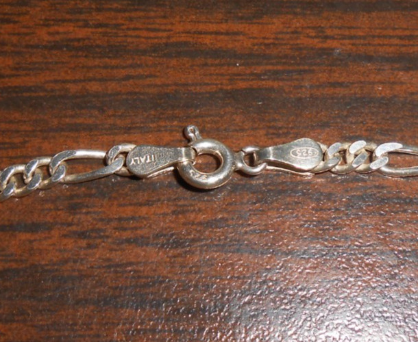 22″ and 23.5″ FIGARO NECKLACE CHAINS MARKED 925 ITALY – 18.57 GRAMS PRE-OWNED