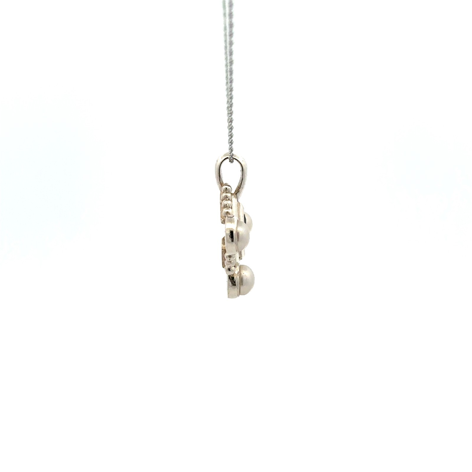 Sterling Silver Garnet And Freshwater Pearl Pendant (7/8 x 7/8 Inch)