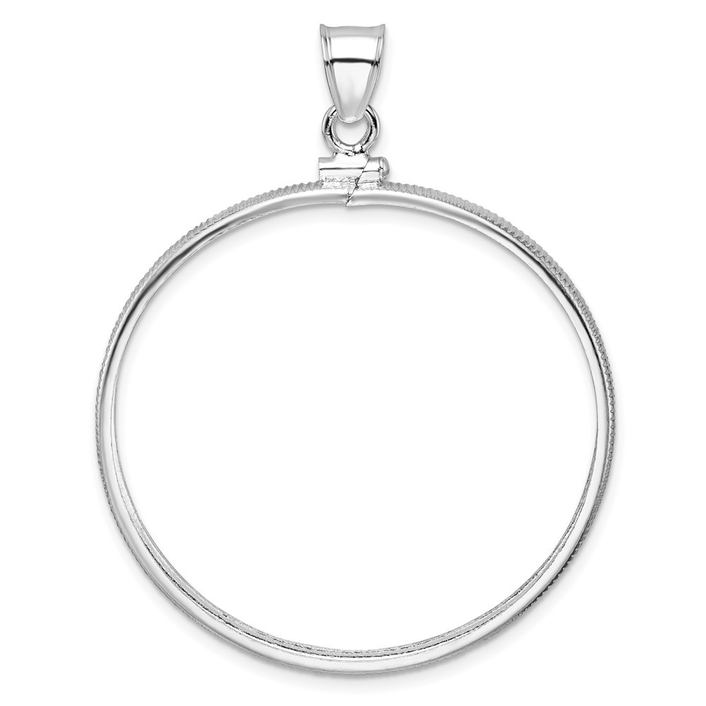 925 Sterling Silver Polished 39.4 x 3.1mm 1 oz. Screw Top Coin Bezel Pendant