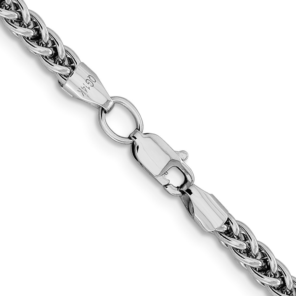 14K White Gold 4.3mm Semi-Solid 3-Wire Wheat Chain Necklace 20 In 9.73 g
