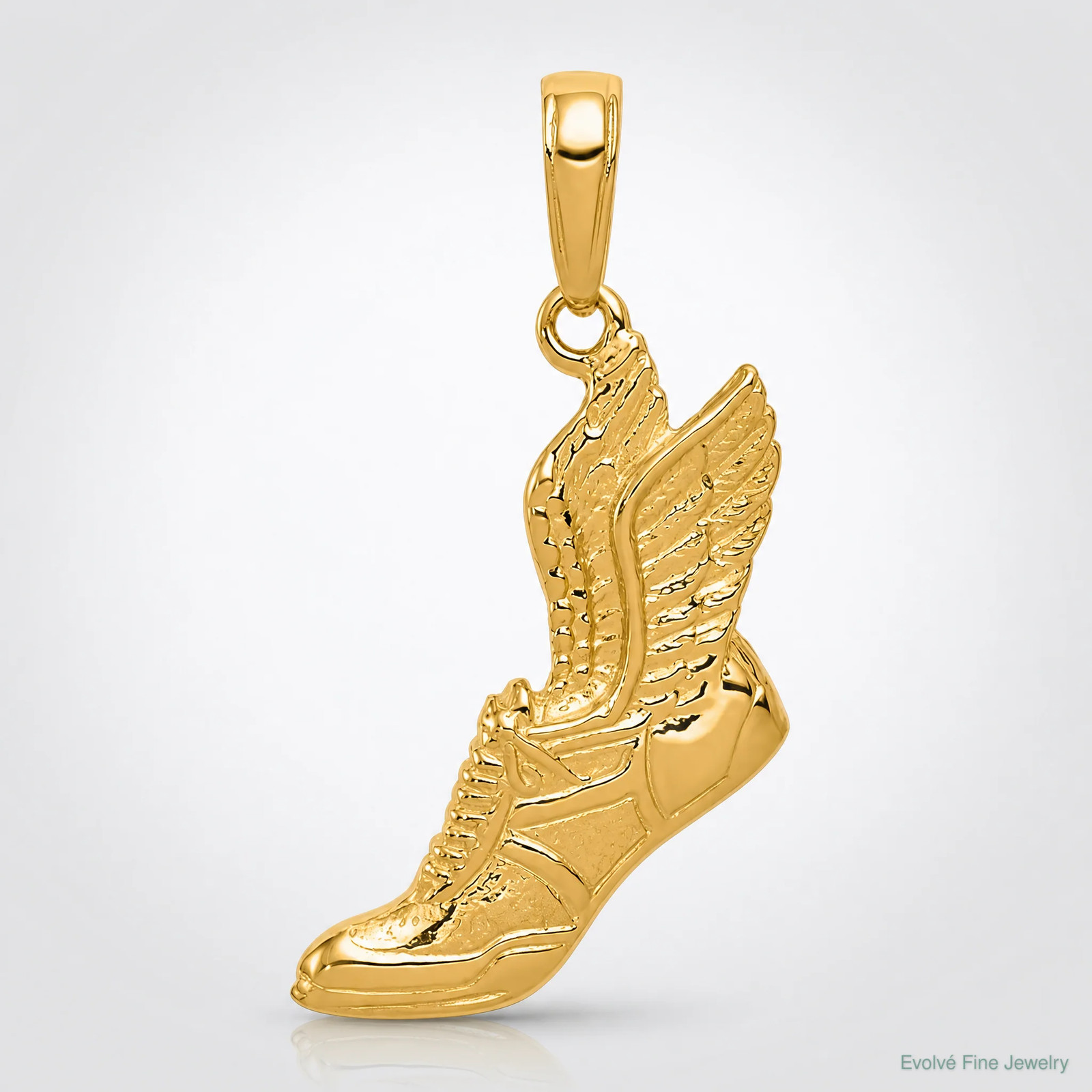 10K / 14K Yellow Gold Polished Running Shoe Pendant
