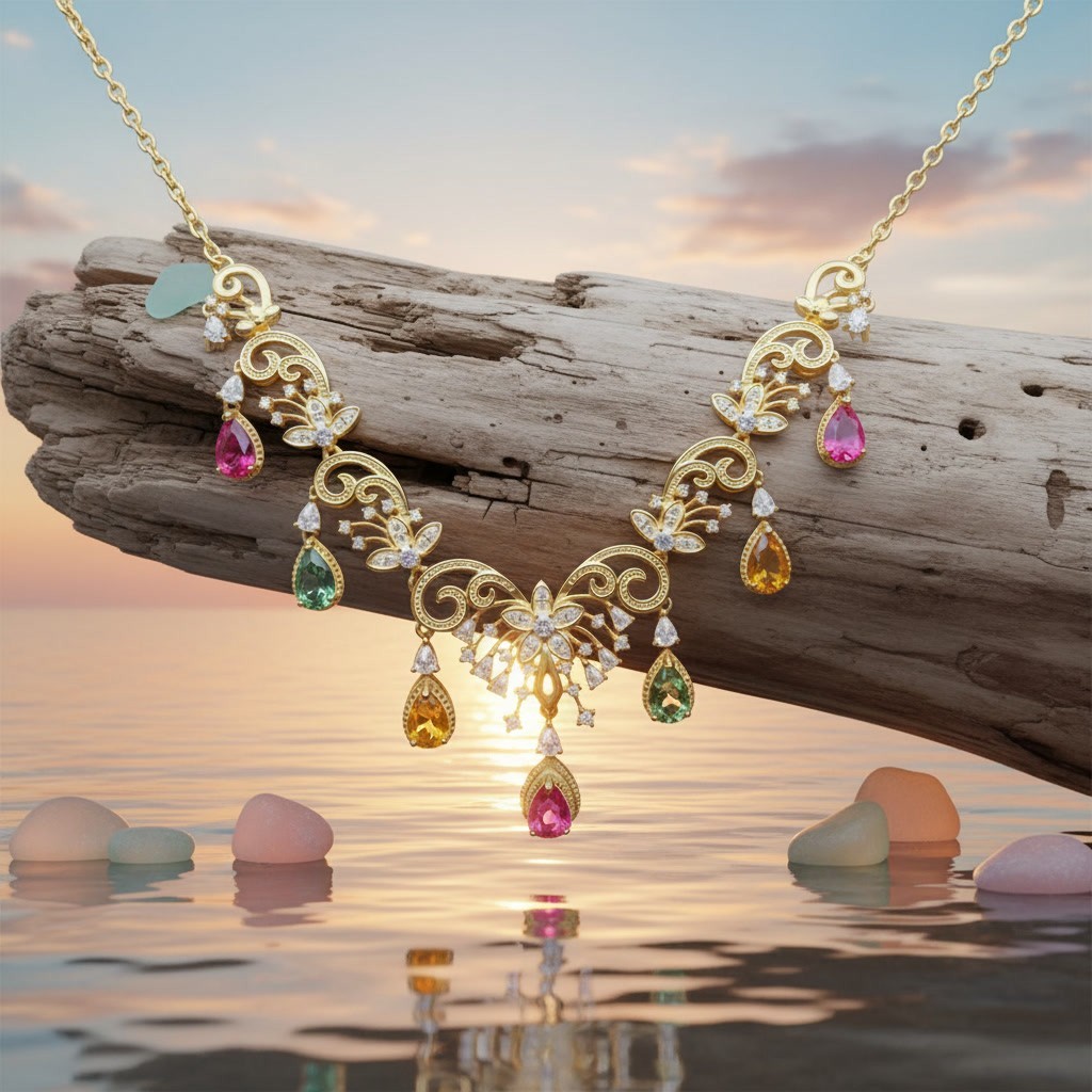 Natural Brazilian Tourmaline Gemstone Charm Necklace 925 Sterling Silver