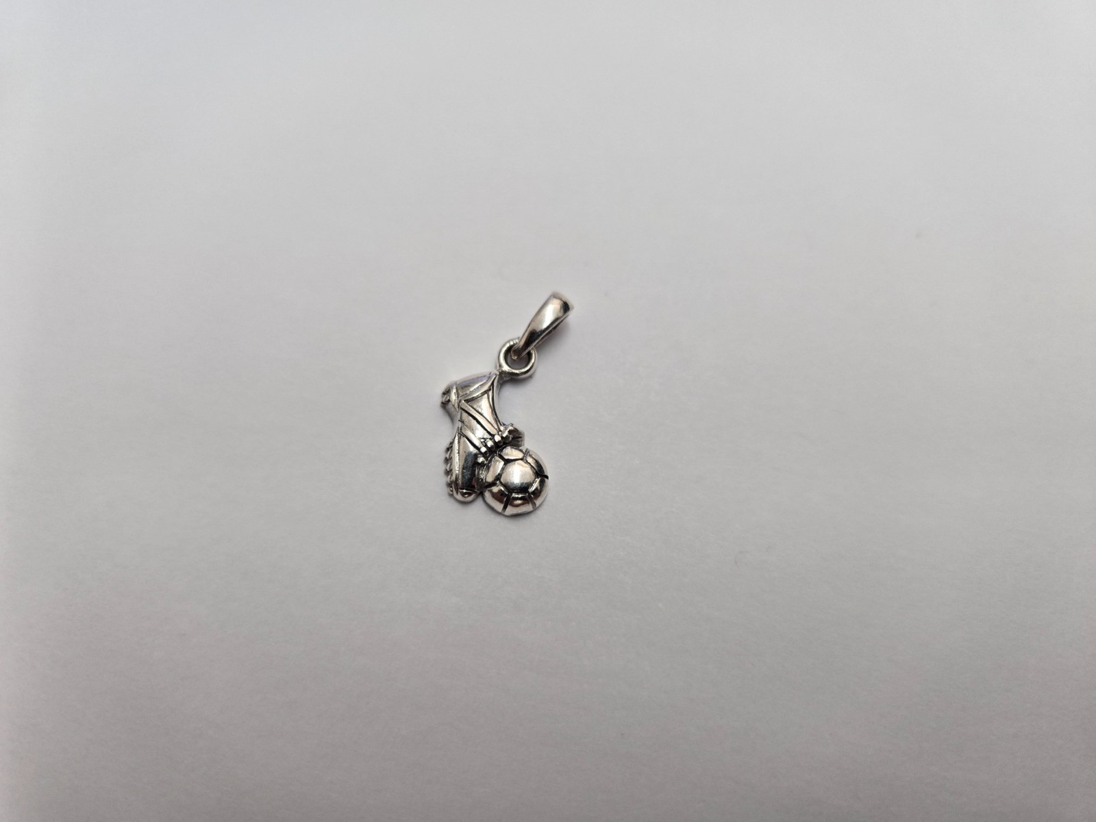 925 Sterling Silver Soccer Cleat Kicking Ball Pendant 5/8 (16mm) Inch Tall