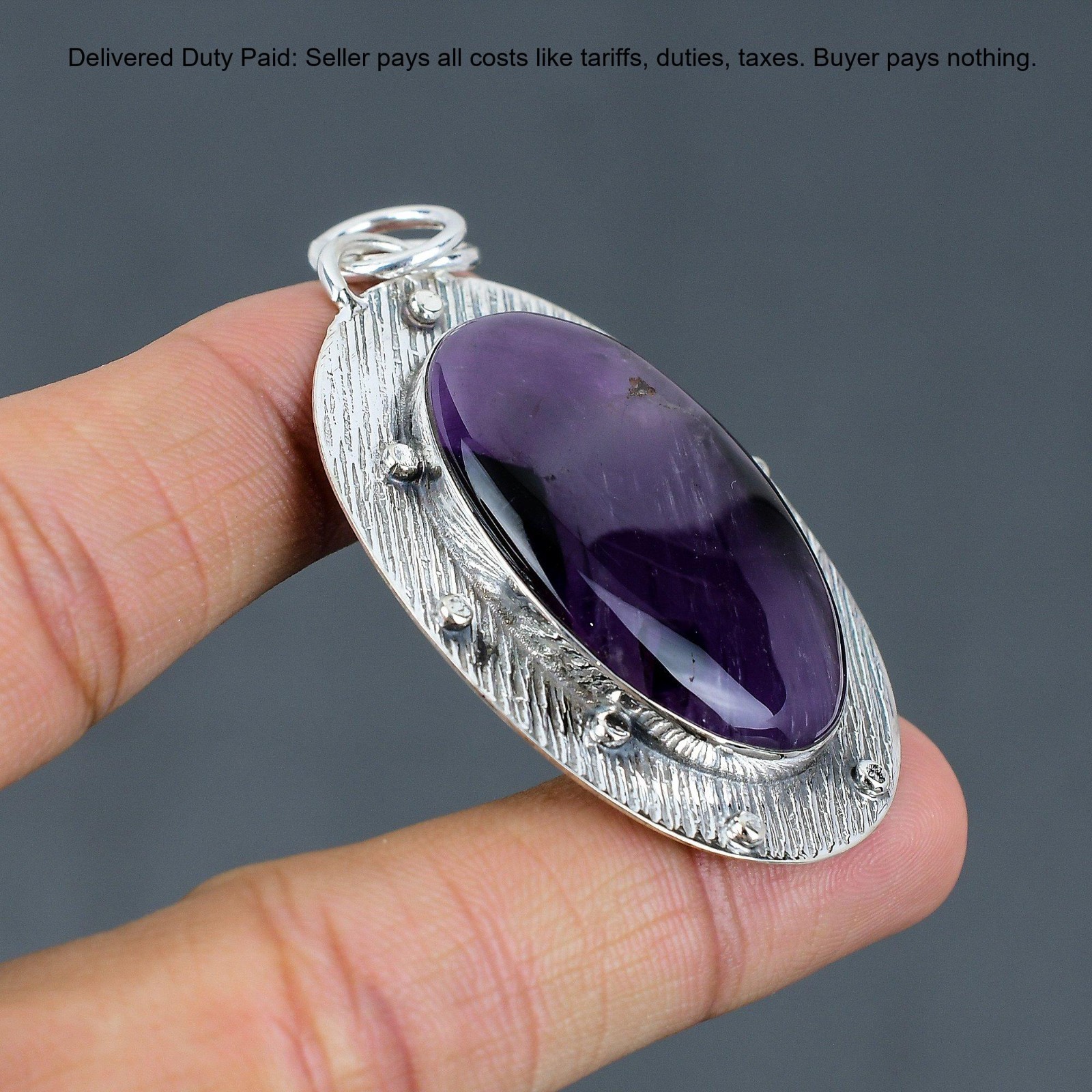 925 Silver February Star Amethyst Stone Wife Anniversary Unique Pendant Jewelry