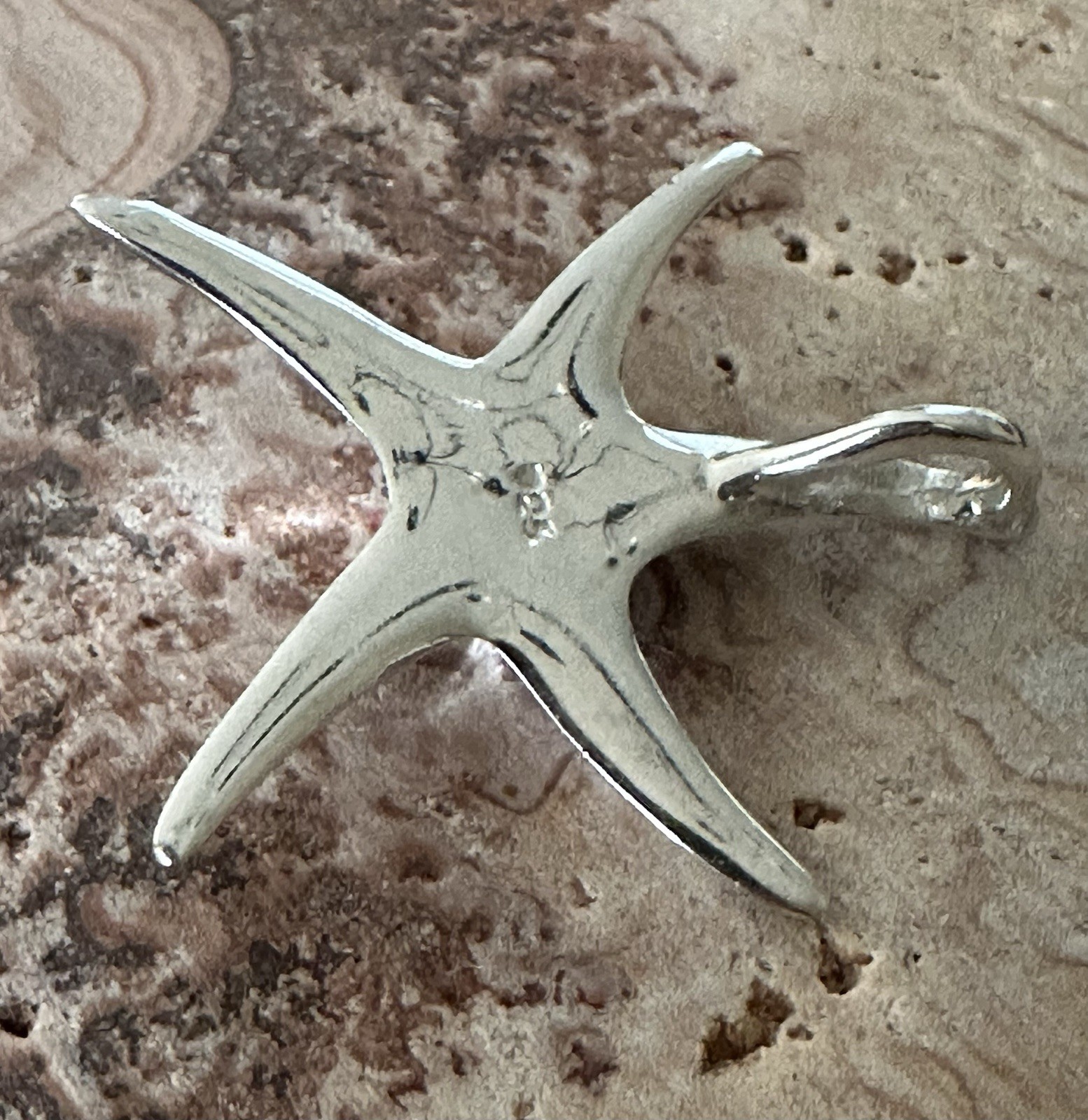 Sterling Silver Starfish Pendant Beach Summer Fun Sand Ocean