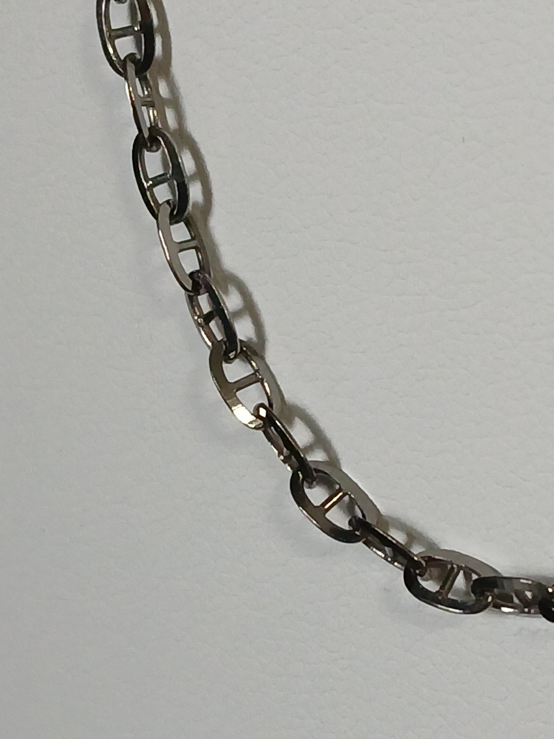 24″ Sterling Silver Anchor Link Chain In Gun Metal Grey 3mm W/Rhodium 18g+