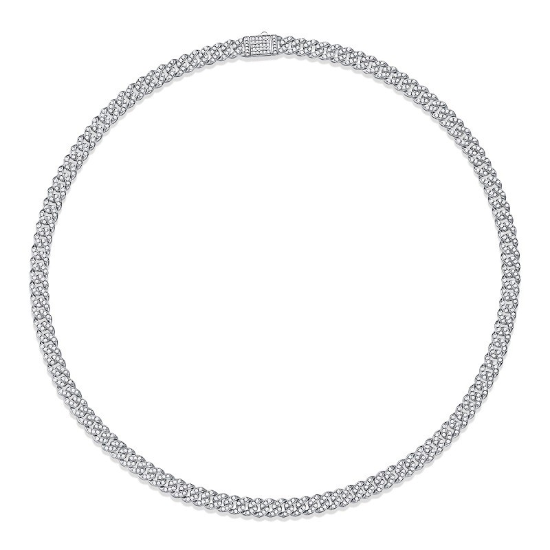 8MM MOISSANITE Miami Cuban Link Chain Bracelet Necklace 925 Sterling Silver GRA