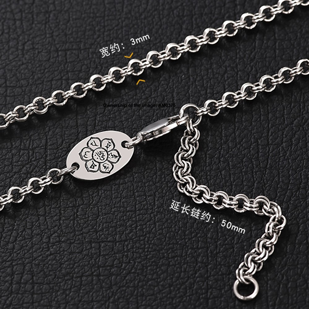Pure 925 Sterling Silver Necklace -3mm Double-Cable Link Chain Necklace 50-70cm