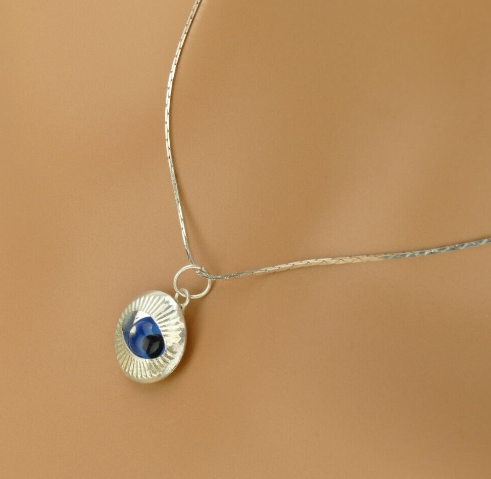 Silver Evil Eye Pendant, Silver Pendant, Gift for Adults, Gift for Children