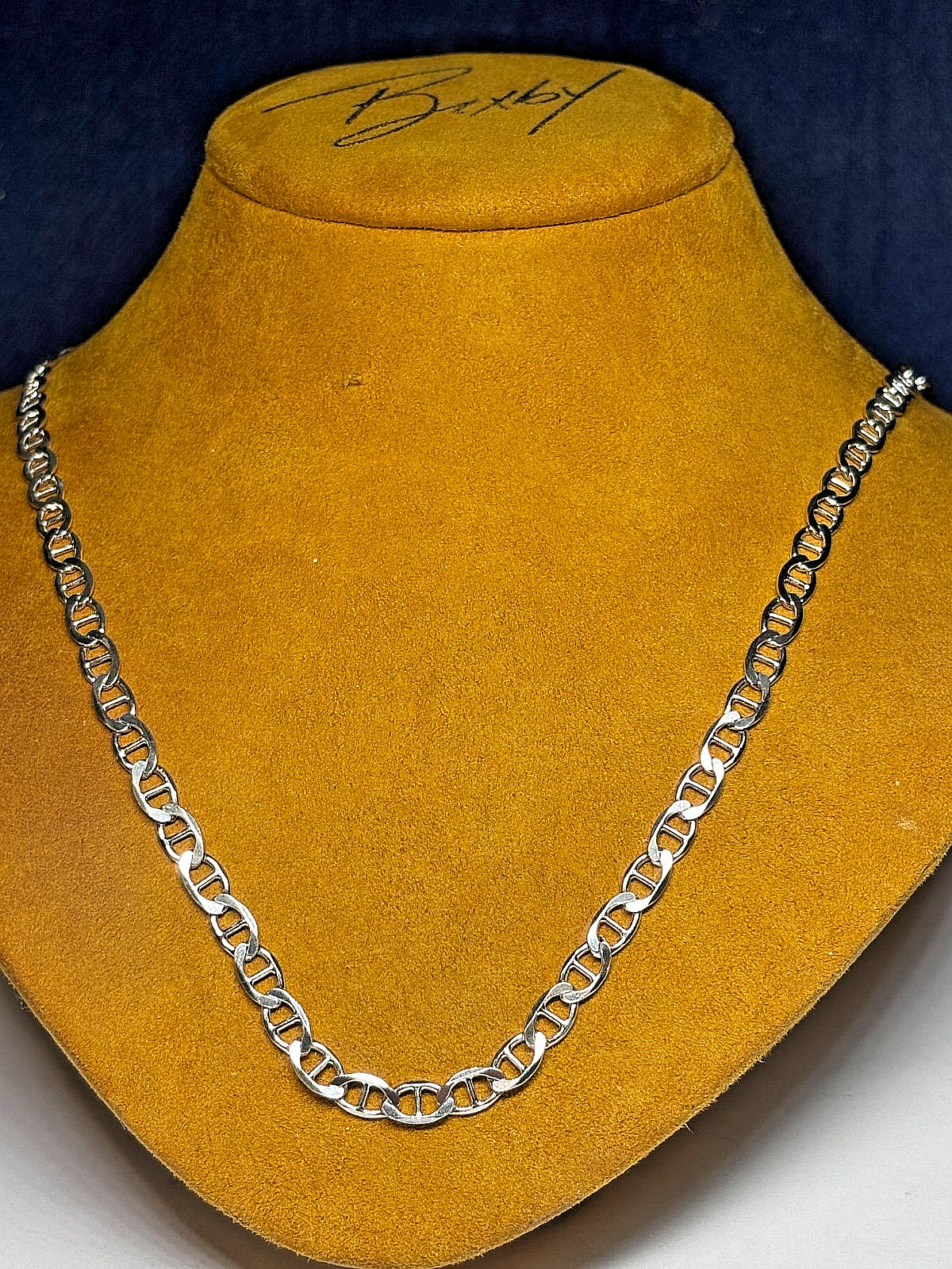 Italy Made Sterling Silver Mariner Chain Necklace 13g 24in