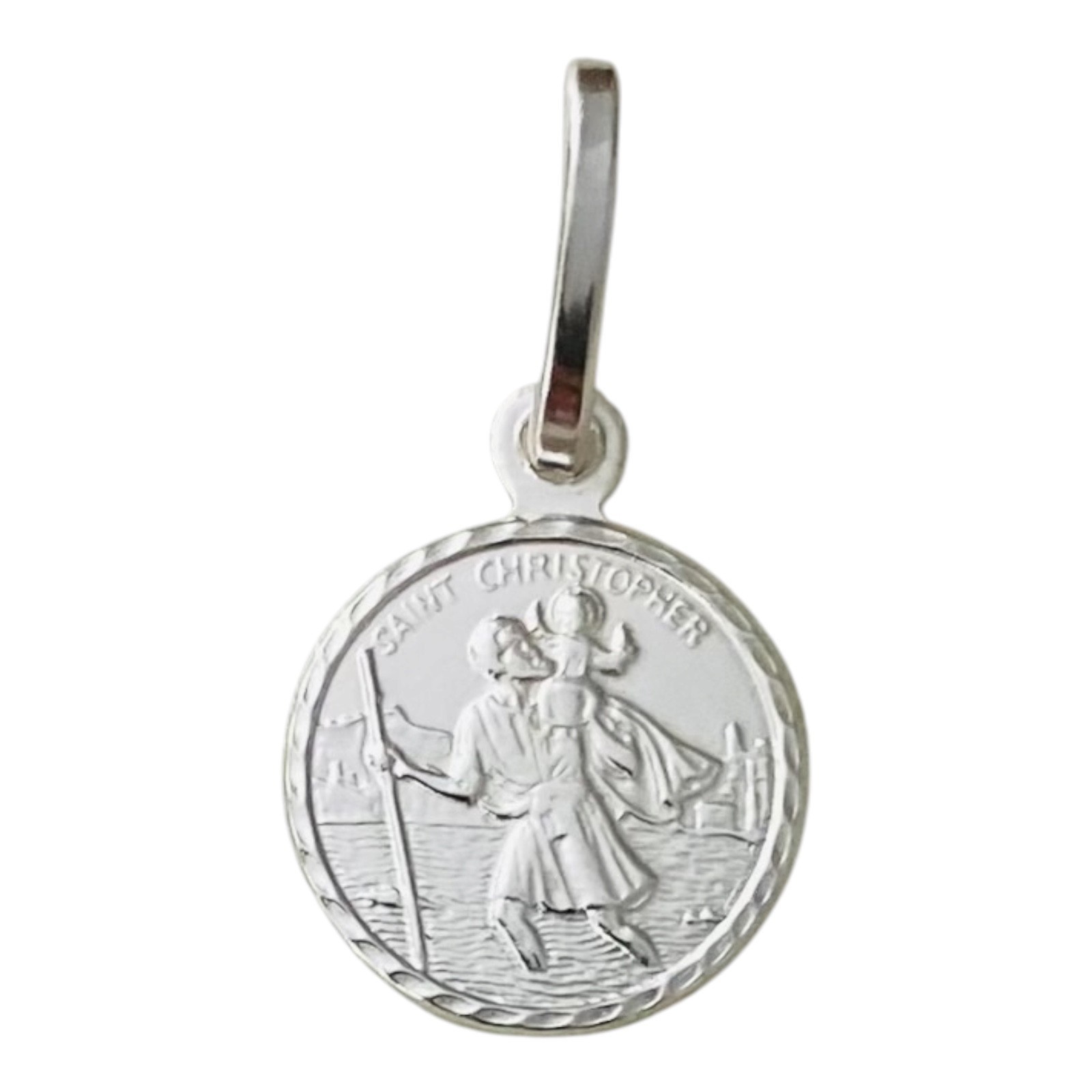925 Sterling Silver 10mm Saint Christopher San Cristobal Medal Pendant – P165