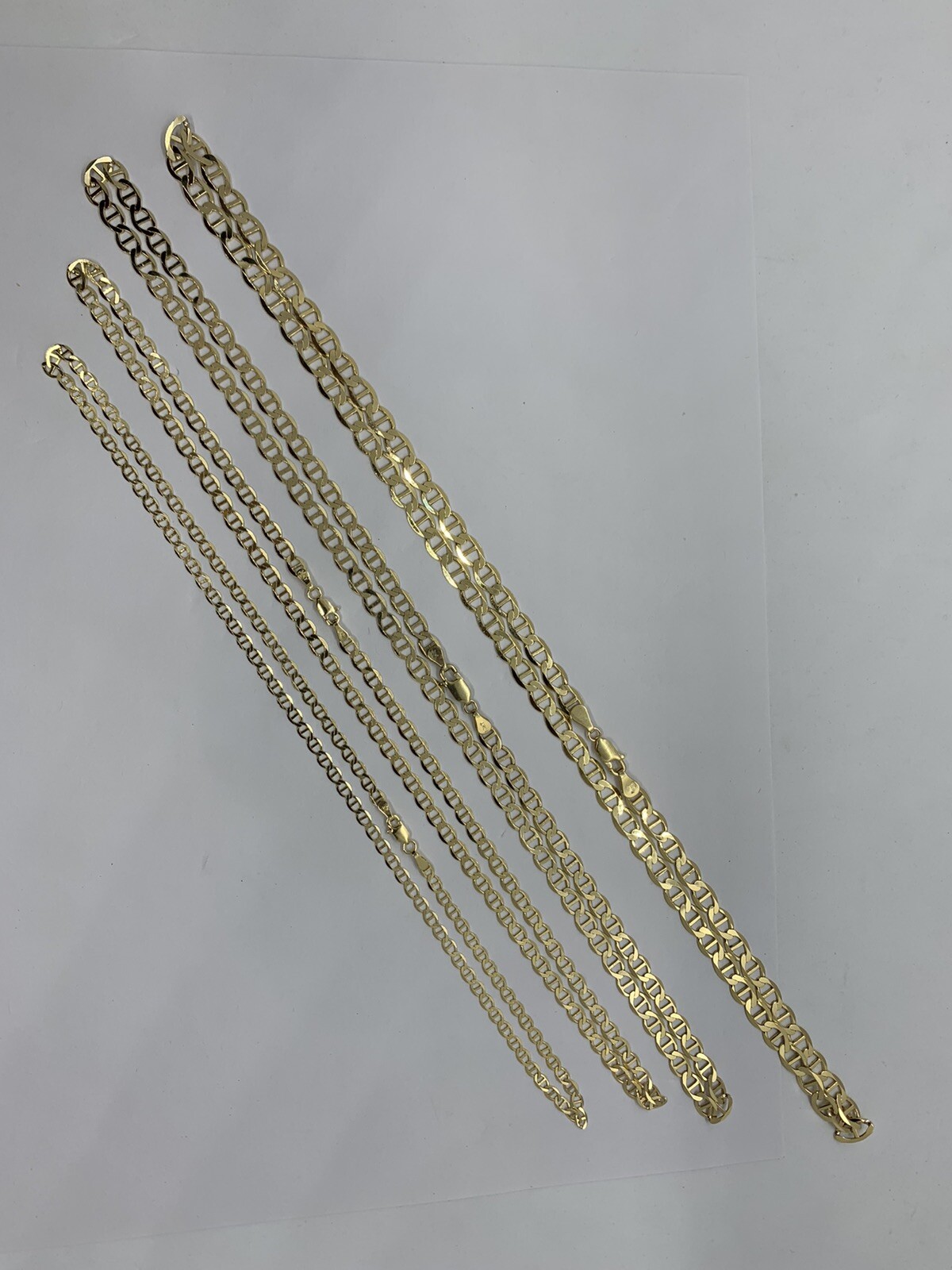 10K Solid Yellow Gold Anchor/Mariner Link Chains Necklace Men’s/Women’s 3.2-6mm