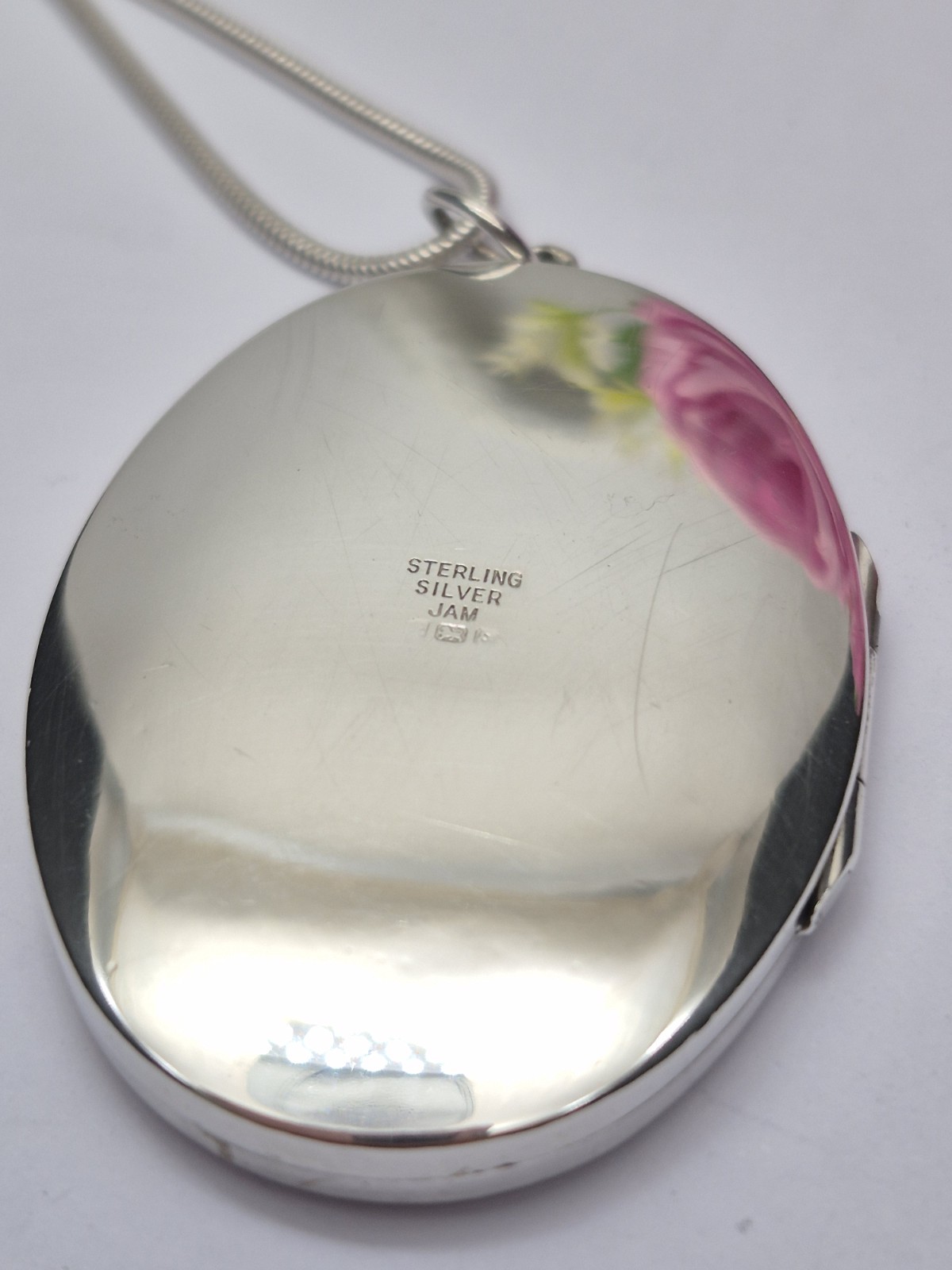 LOCKET – Sterling Silver Oval Double Photo Locket / Keepsake Necklace.