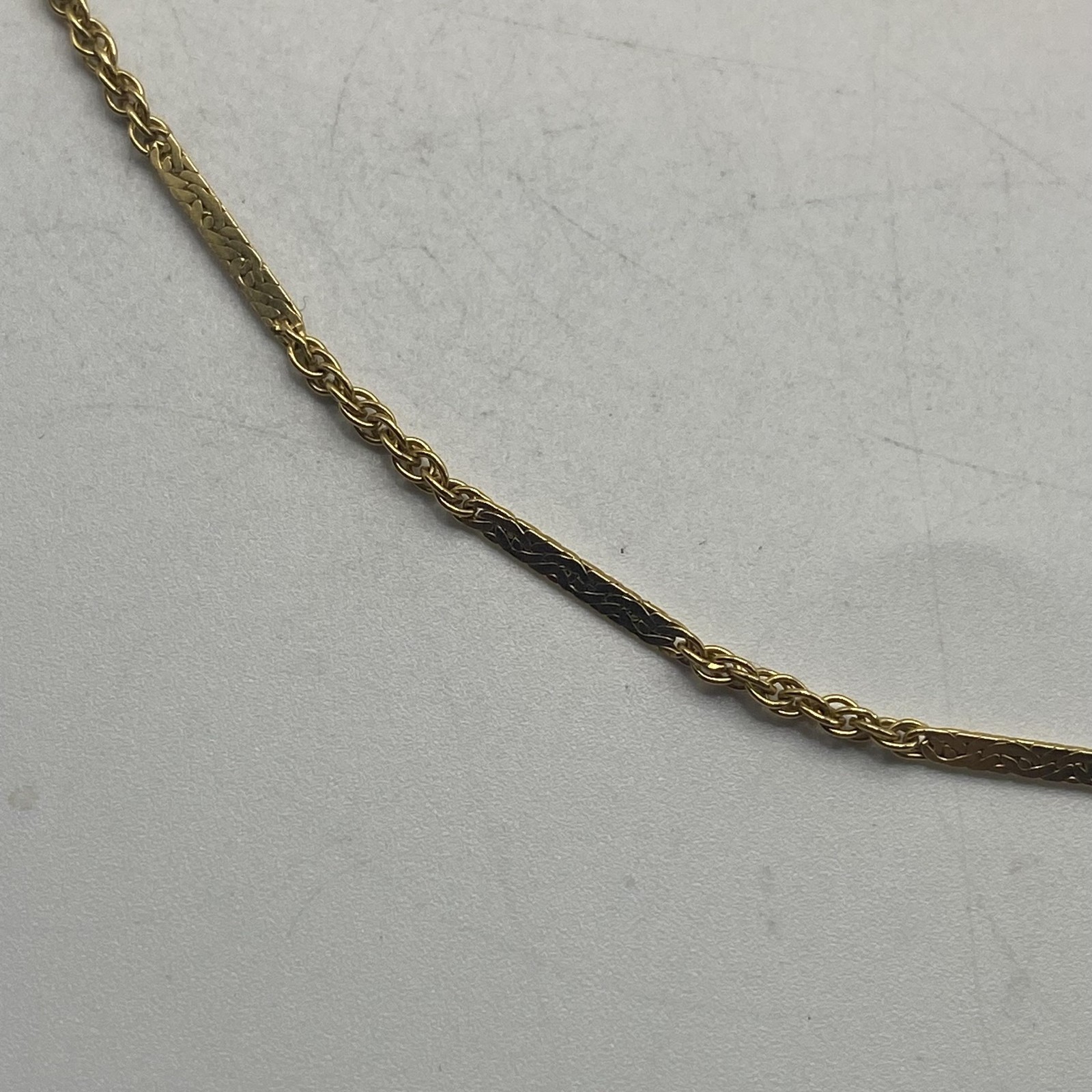 14k Gold Filled Chain Necklace 24 In Engraved Links Spring Ring Clasp Jewelry