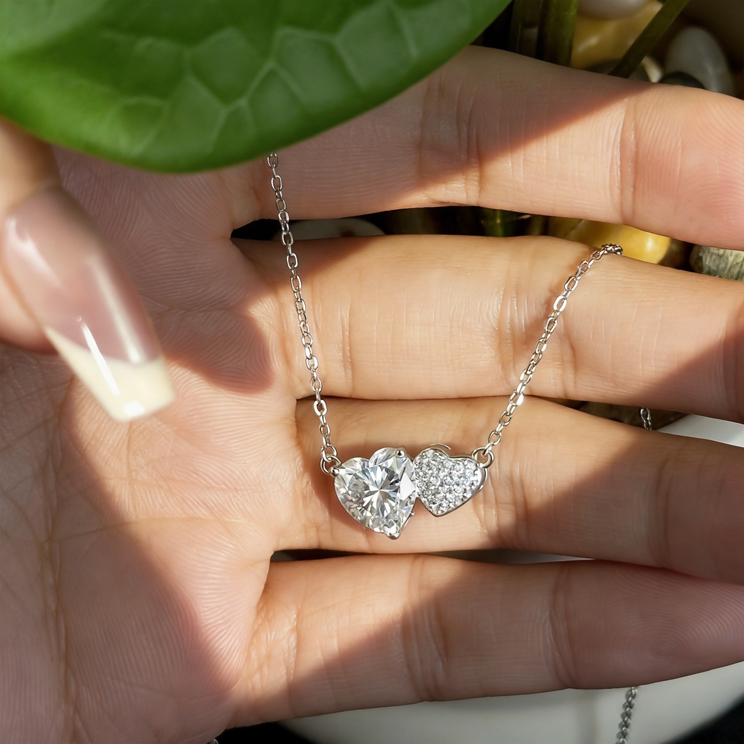 2ct Heart Cut Real Moissanite Women Pendant Necklace 925 Sterling Silver Chain