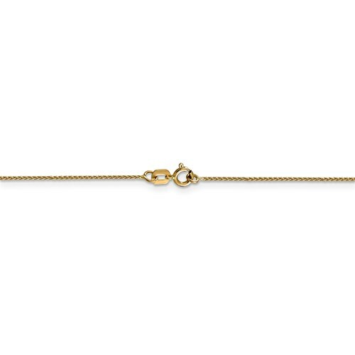 Real 14kt Yellow Gold Diamond Cut 0.65mm Spiga Pendant Chain; 18 inch