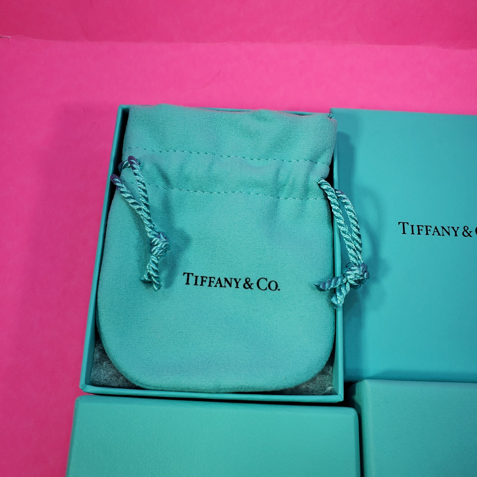 (3) Tiffany & Co Blue Empty Jewelry Boxes w/Original Cotton 3×4
