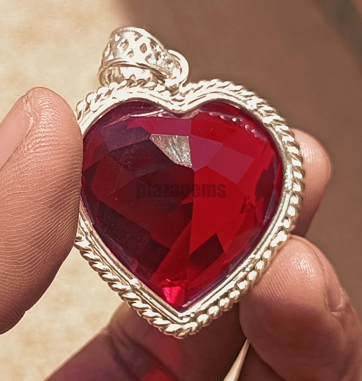 90 Ct Natural Blood Red Mozambique Ruby Pendant Flawless CERTIFIED