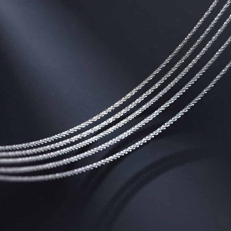 2mm Wide Woman REAL s925 Sterling Silver Starry Chain Necklace 16-28”