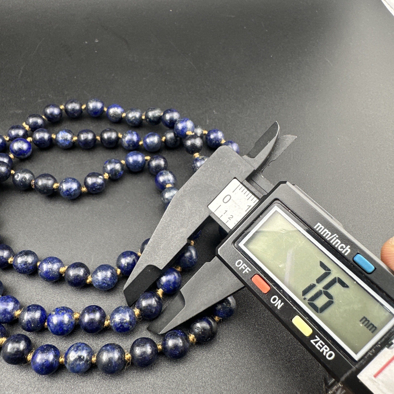 Antique Natural Lapis Lazuli Stone Beaded Necklace Rare