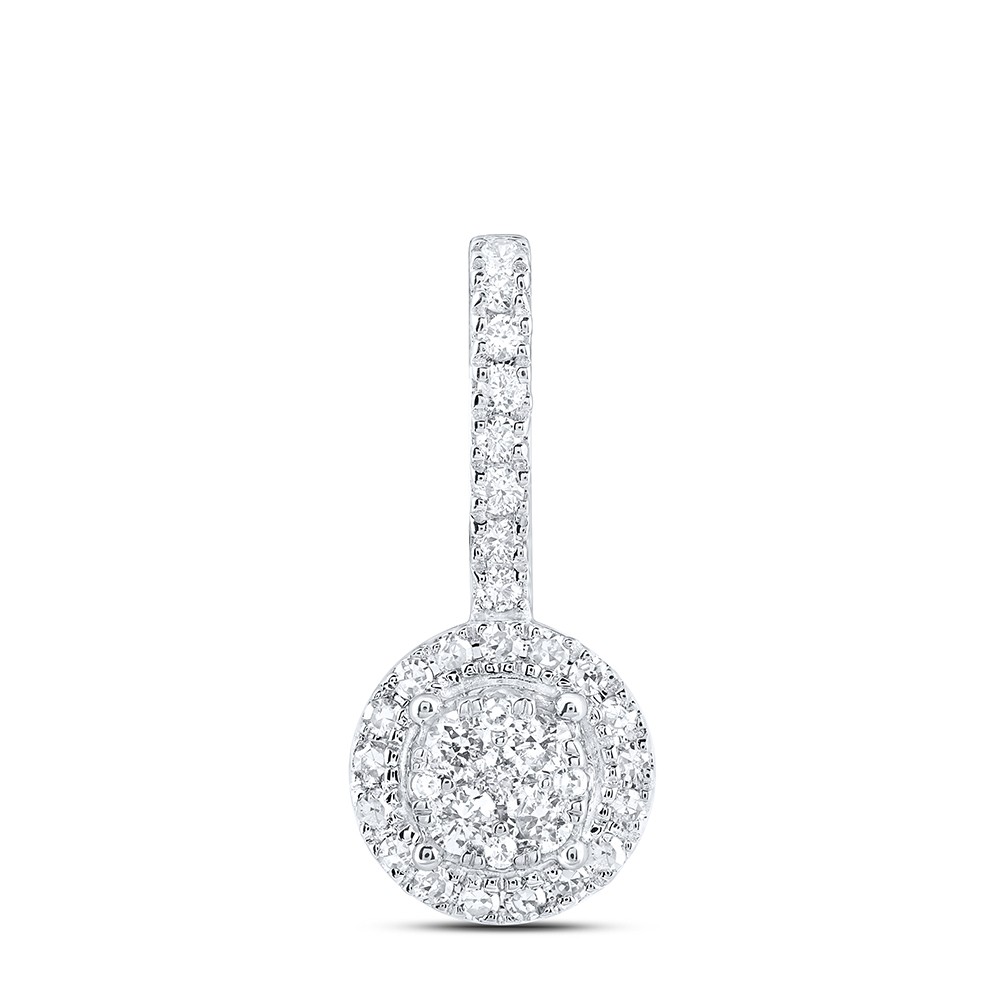 0.28 Ctw Natural Diamond Gift Fashion Round Shaped Pendant 10k White Gold