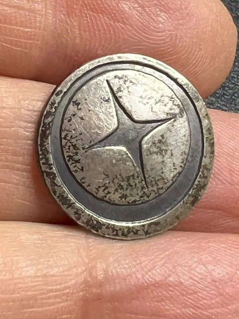 B4753 Frank Woll Artisan Sterling Silver Round Pendant Star Motif Shield Design