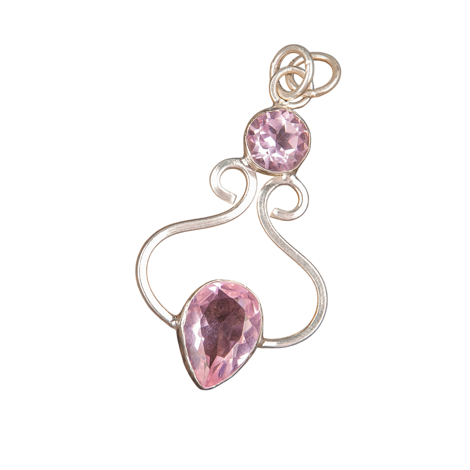 Morganite Gemstone 925 Sterling Silver Pretty Pendent 1.60″ Gift For Birthday