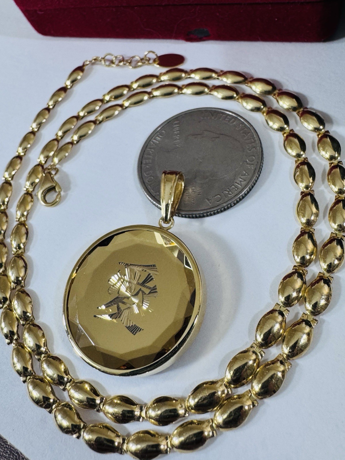 RARE 18K K18 Japan Gold Round Heart Pendant W/ Necklace 17/17.5” Long 14.6g 4mm
