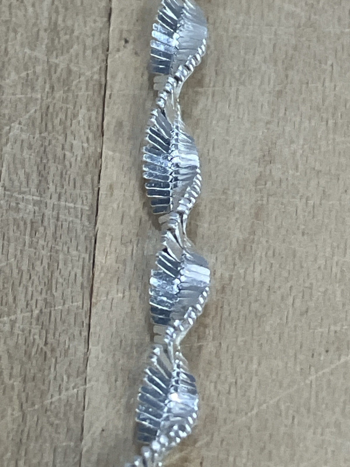 Italy 925 sterling silver chain necklace Diamond Cut Twist Rope Design Sparkle