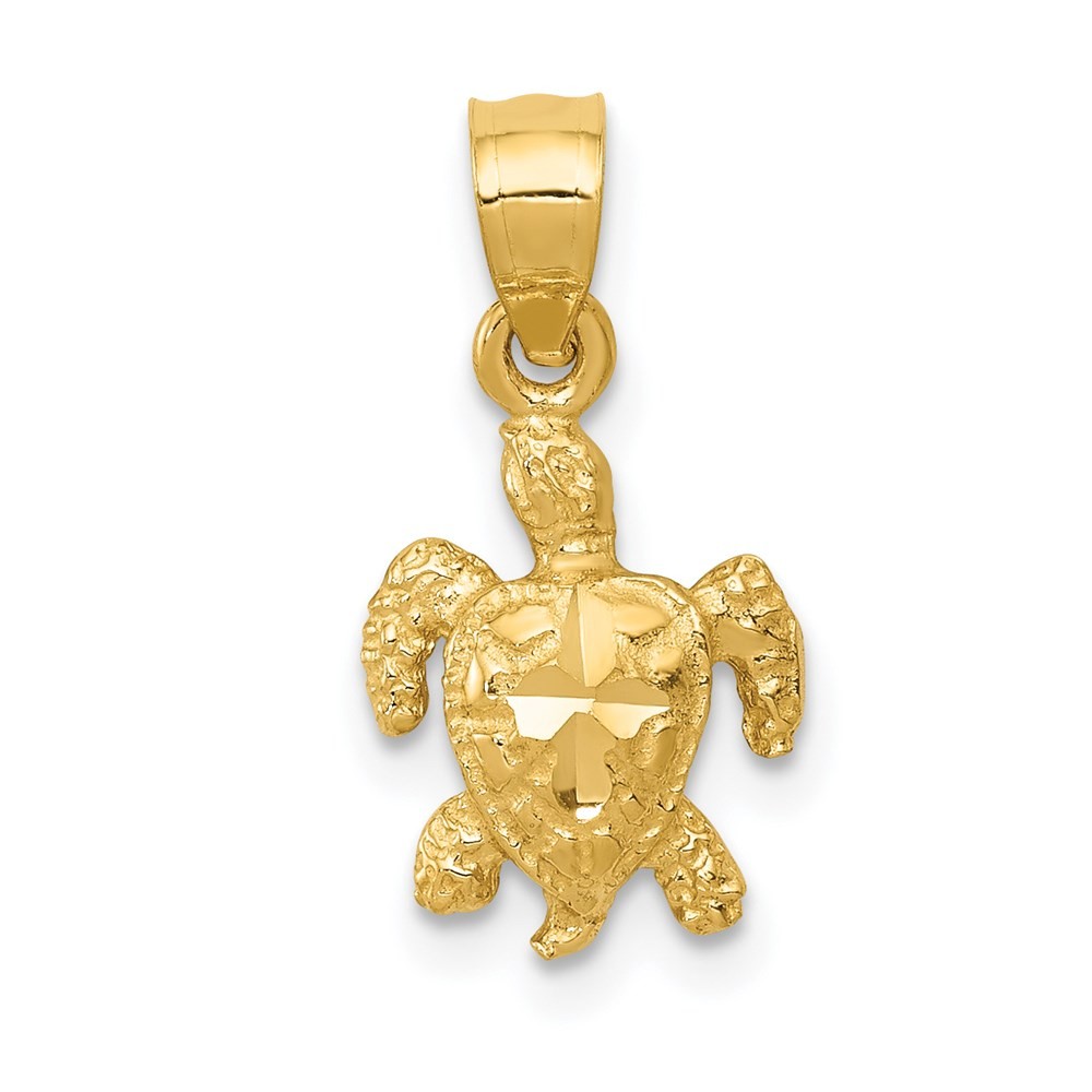 14k Yellow Gold Turtle Pendant for Women 0.62gm L-0.75 in,W-0.32 in