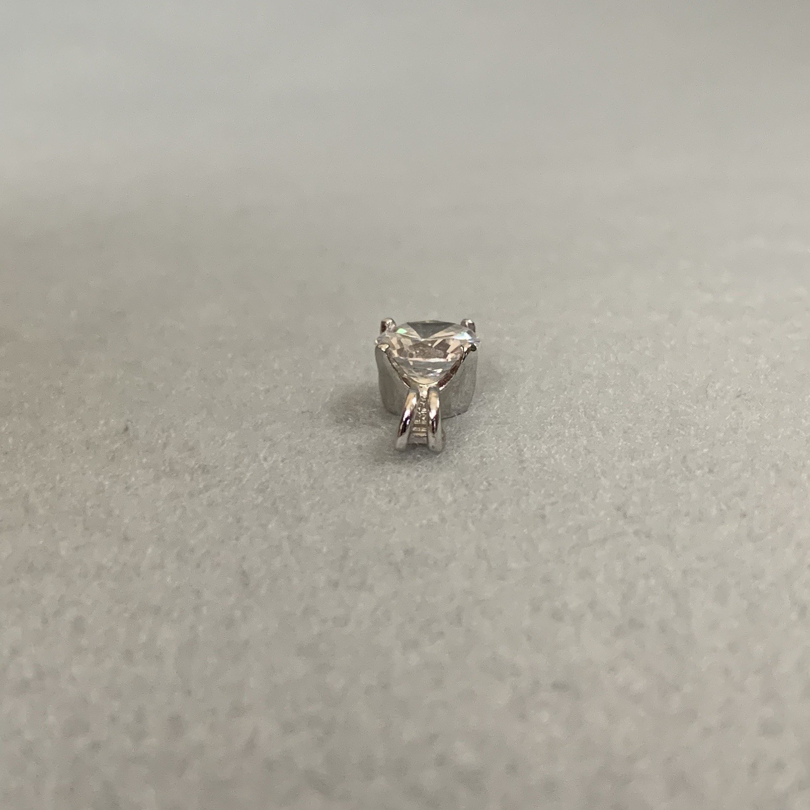 925 FAS Sterling Silver Solitaire Pendant Round Cut Clear CZ Minimalist Charm