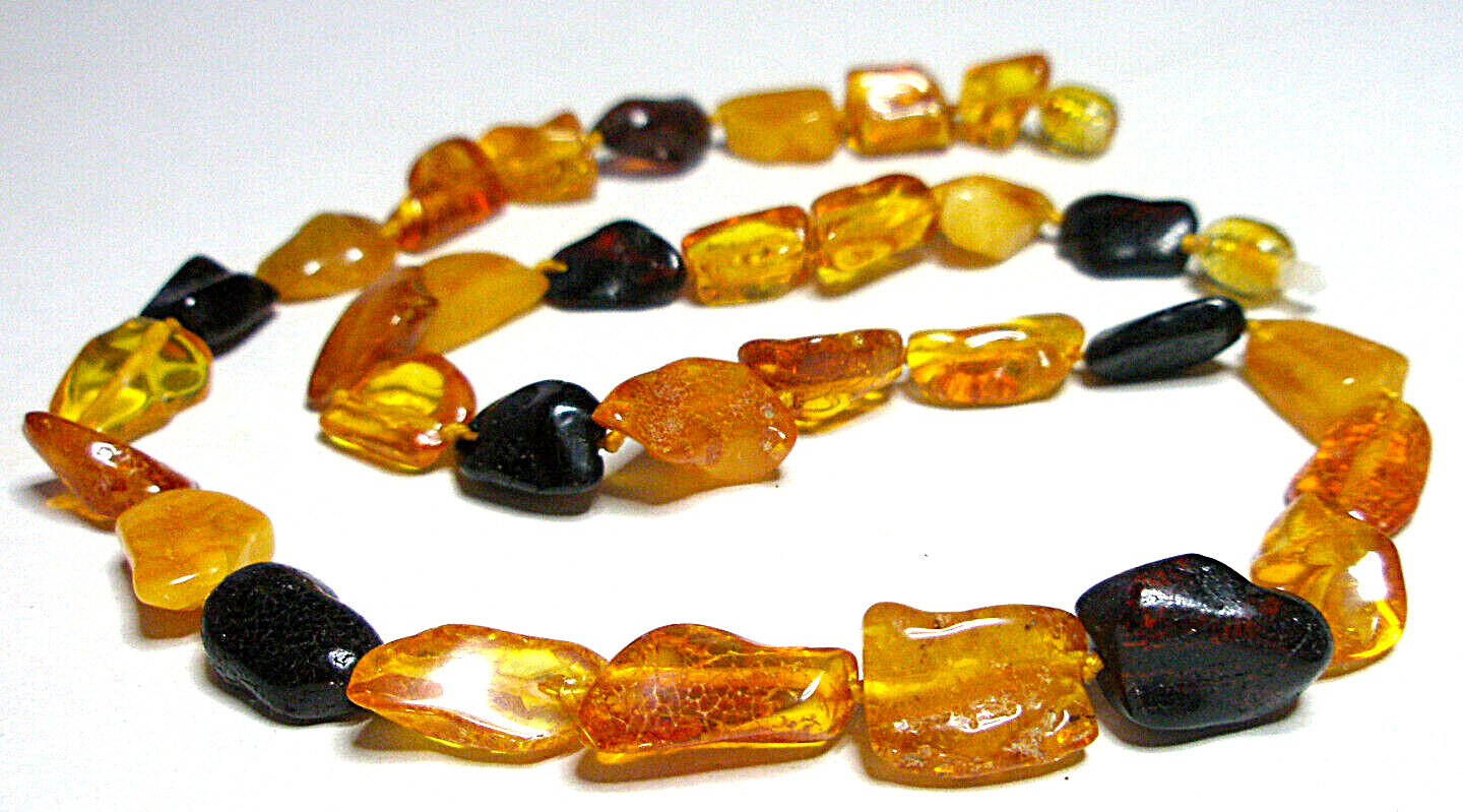Genuine Baltic Amber Multicolor Women’s Necklace Boho Statement 45 cm – 17.7”