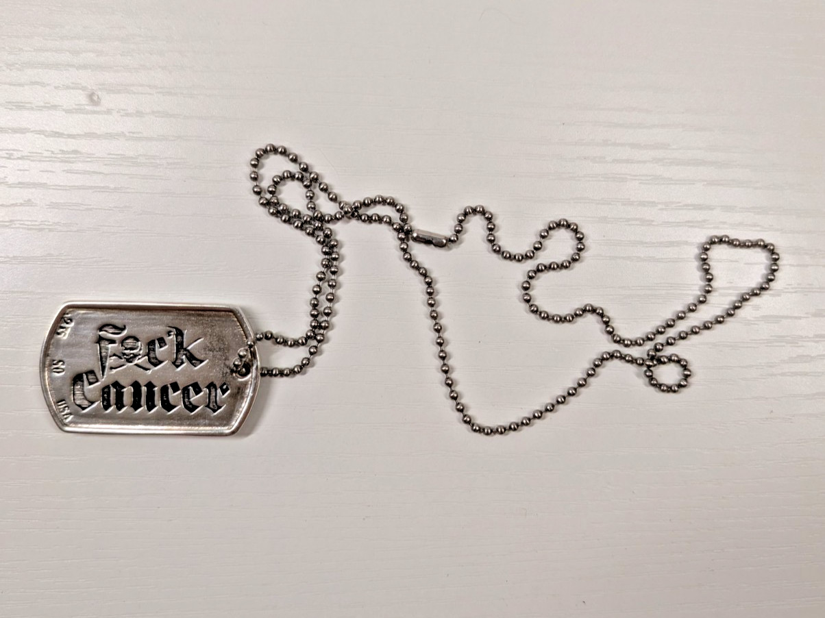 Speakeasy Original Fxck Cancer .935 Silver Heavy 1oz Dog Tag Pendant 22/25