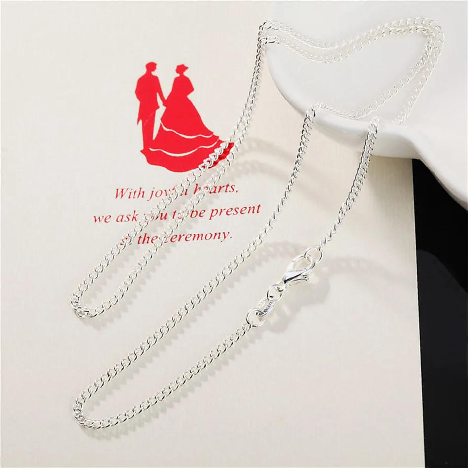 New 925 Sterling Silver Necklace 16/18/20/22/24/26/28/30 Inches 2MM String Chain