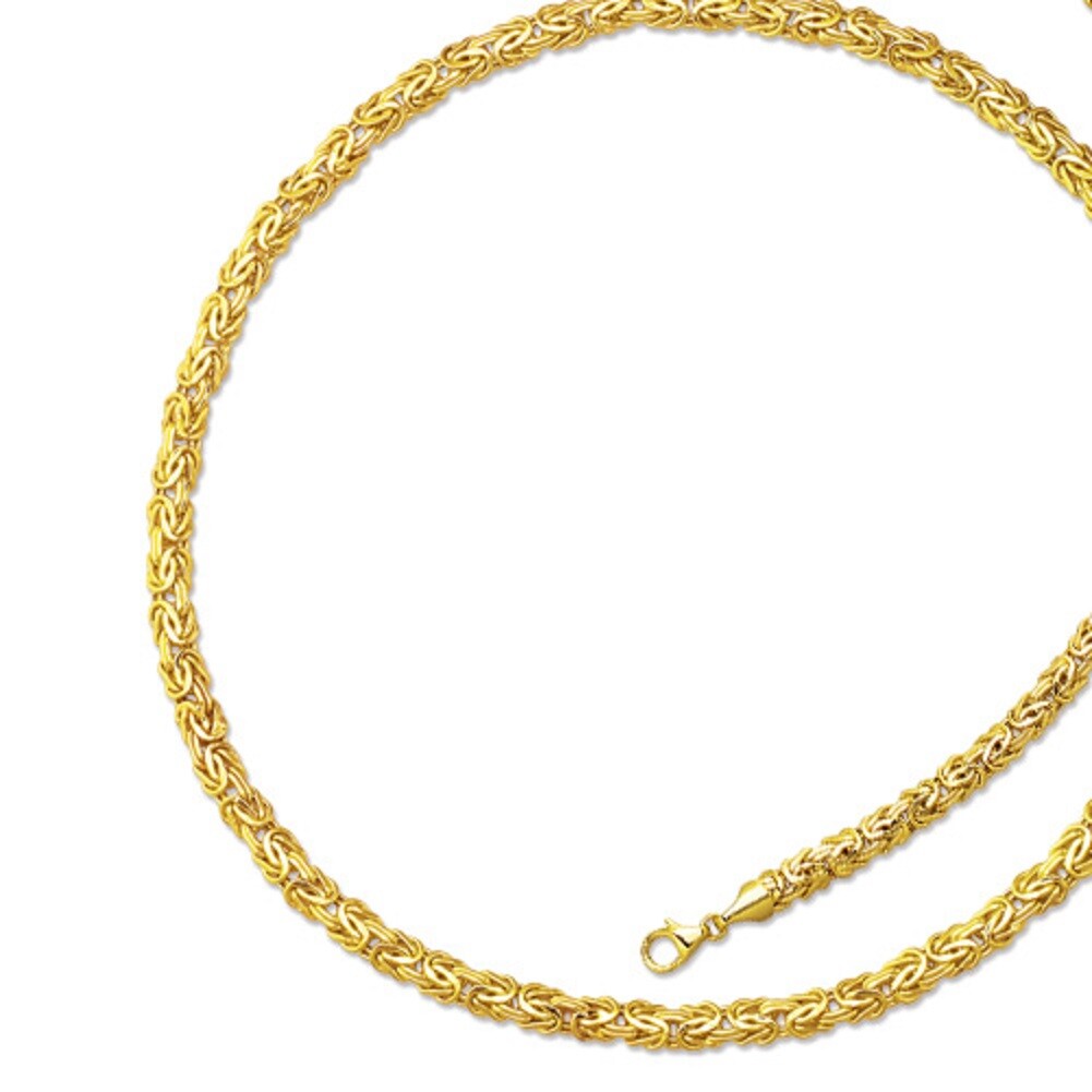 14k Yellow Gold Super Byzantine Link Fashion Chain Necklace 18″ 6mm 10.5 grams