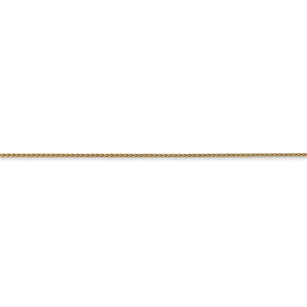 14k Yellow Gold Diamond-Cut 0.65mm Spiga Wheat Pendant Chain Necklace 20 Inch