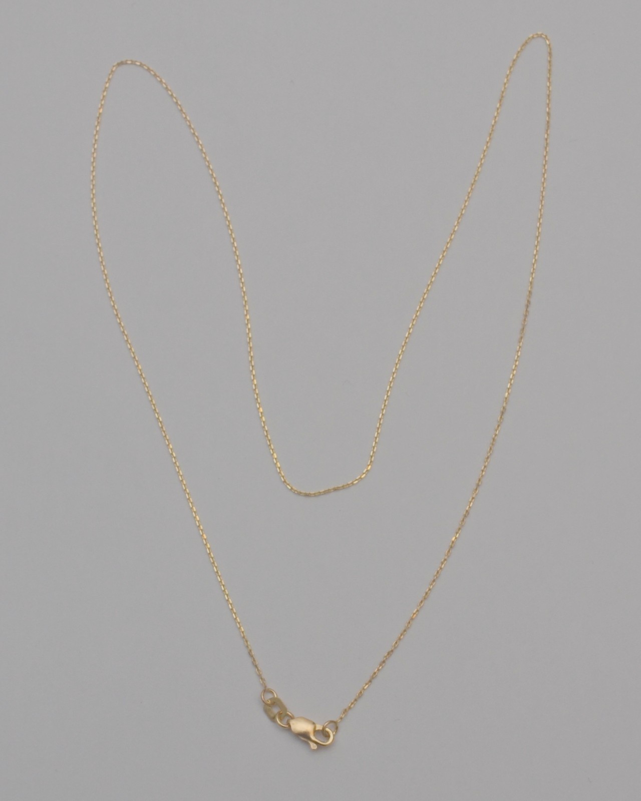14K Yellow Gold Oval Link Chain 18.25″ 0.8mm Thin Delicate Necklace C4