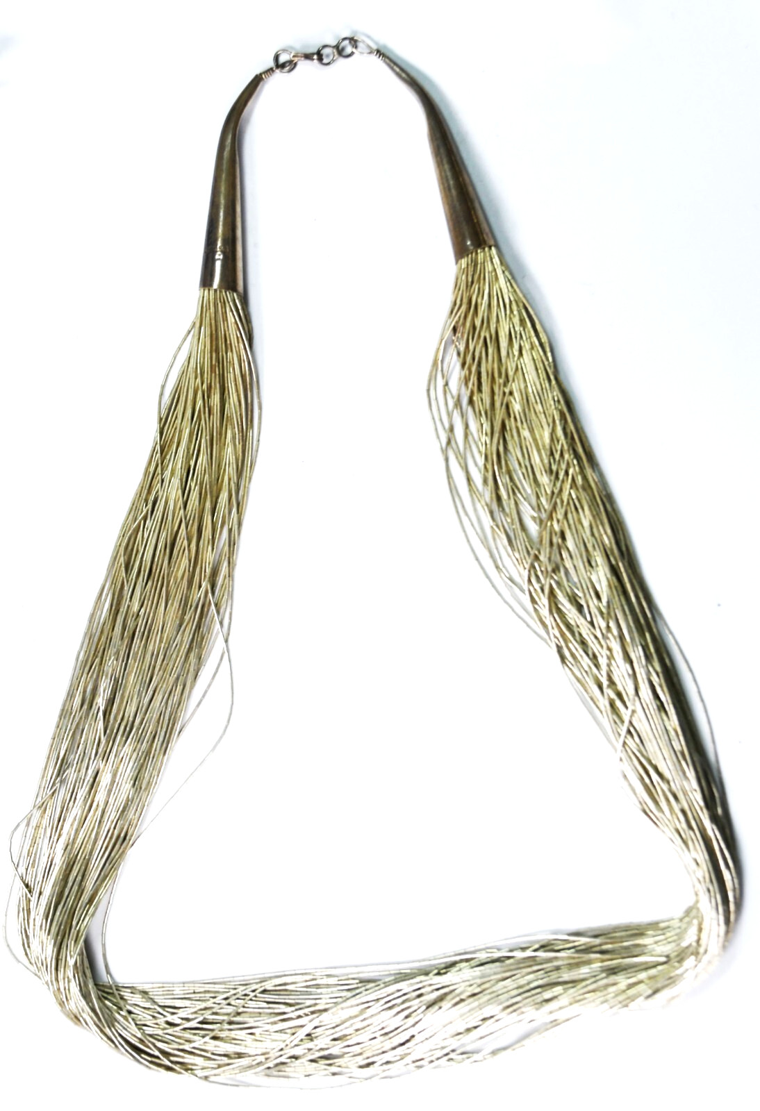 Sterling Silver 100 One Hundred Strand Liquid Silver Necklace 23.5″