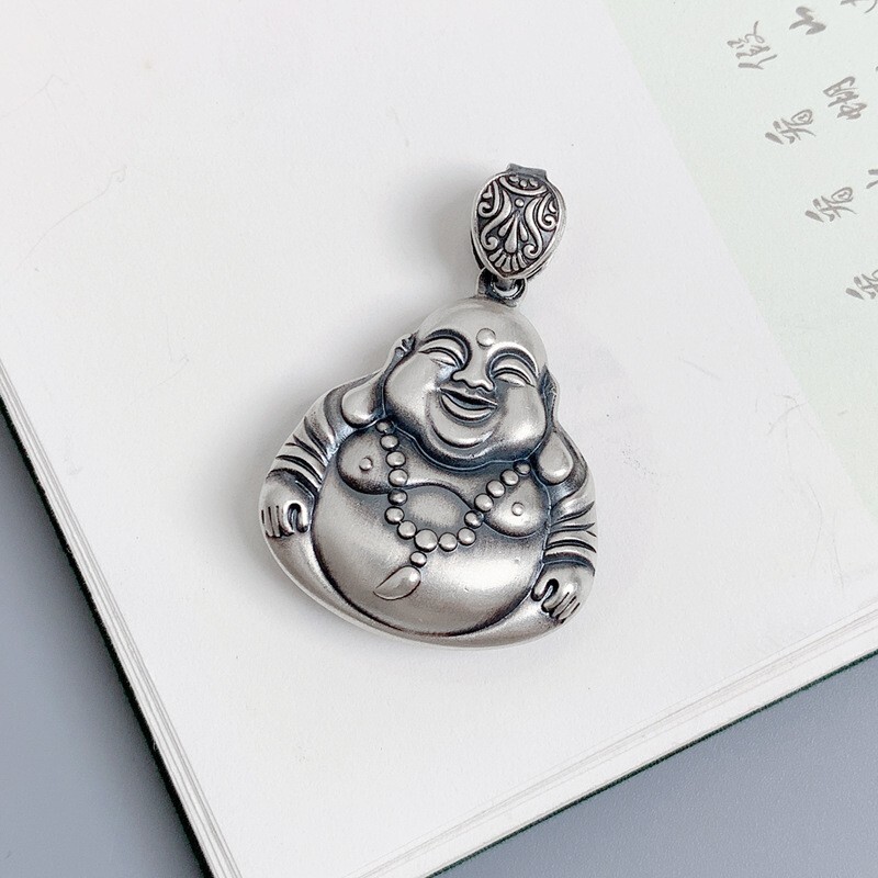 new Smiling Buddha Necklace Pendant Lucky Jewelry for Men or Women with Chain