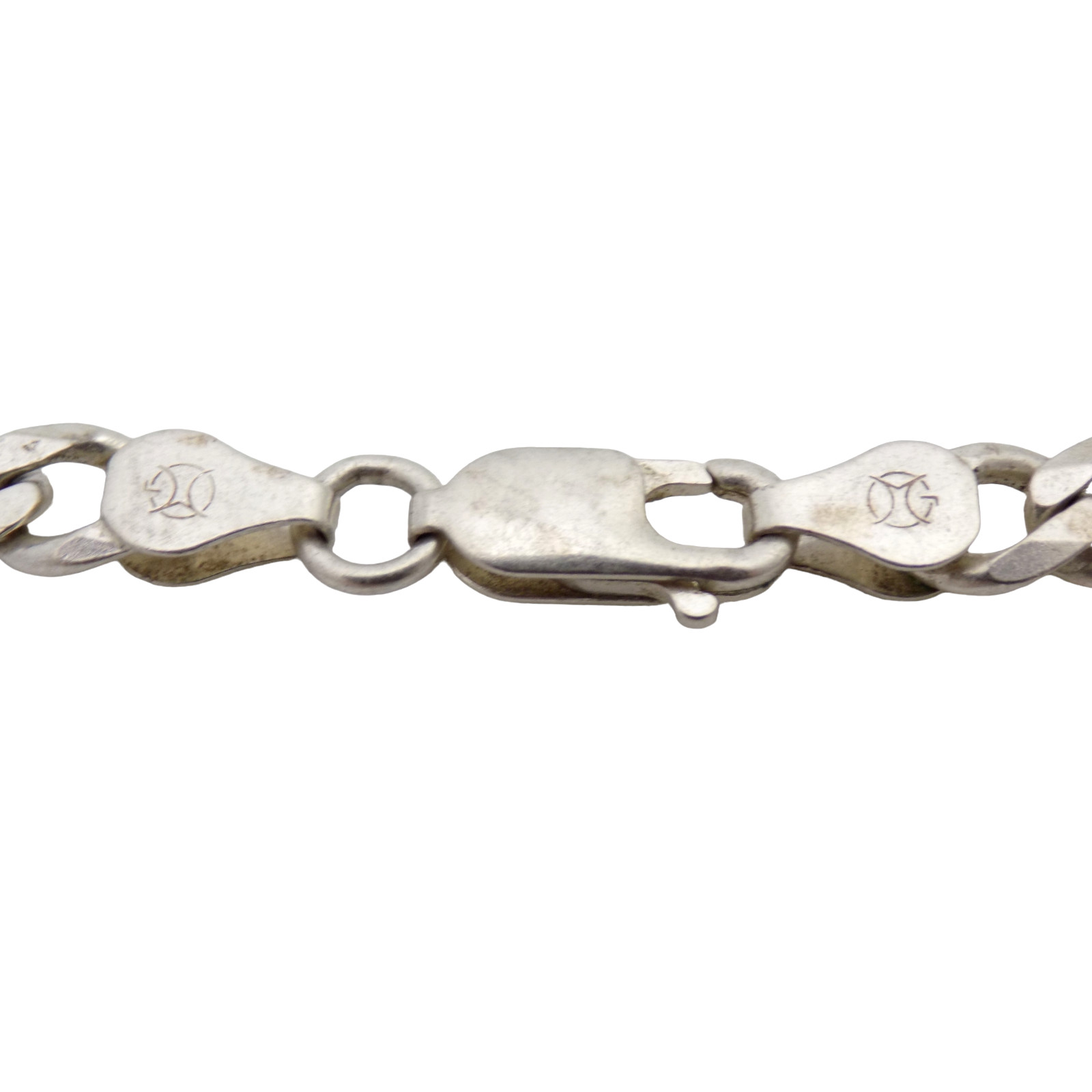 ITALIAN STERLING SILVER 23.5″ FIGARO CHAIN 6MM NECKLACE 27.6GR #1624